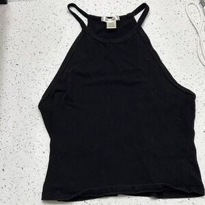 Bozzolo Black Halter Crop Top